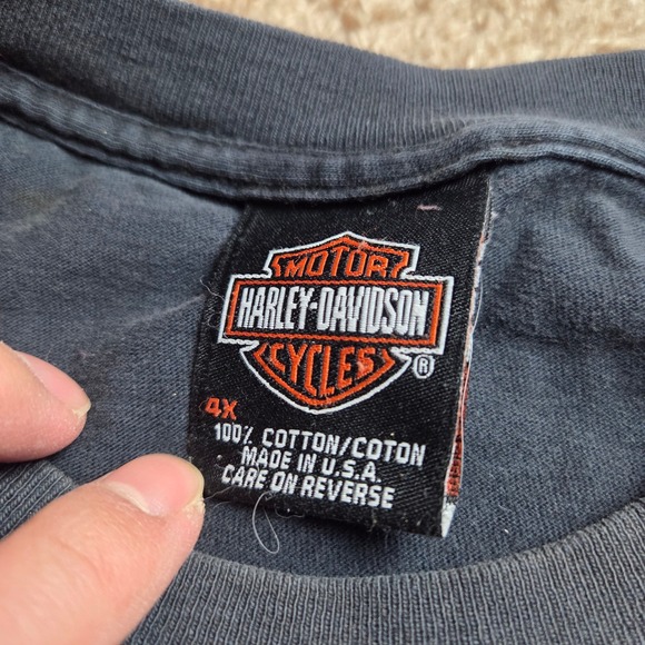 Vintage Harley Davidson Rice Lake Wisconsin Hog Motorcycles Tee Size 4XL - Picture 2 of 11